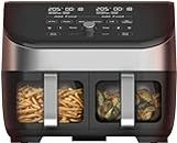 Instant Pot Vortex Plus ClearCook Dual Air Fryer - 8L Air Fryer, Stainless Steel, 6-in-1 Smart Programs - Air Fry, Bake, Roast, Grill, Dehydrate, Reheat, XL Capacity -1700W, Black/Silver