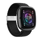 YYXIXI Compatible with Fitbit Versa 3 Strap/Versa 4/Fitbit Sense 2/Sense 1 Straps with Adjustable Metal Buckle Breathable Soft Elastic Sense 2 Bands Sport Wristband(Not Include Watch) (#1)
