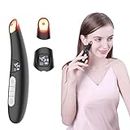 Eye Massager wand, heat and rechargeable massage tool,electric eye and face massager,personal eye care massager wand, heat eye beauty device (Black 1203)