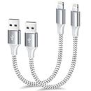 iPhone Charger Cable Short 30CM 2Pack, Apple Charger Cable MFi Certified iPhone Cable USB Fast Charging Lightning Cable Compatible With iPhone 14 13 12 11 XS XR X Pro Max Mini 8 7 6S 6 Plus 5S SE