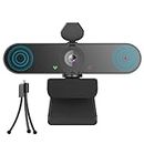 Jigerjs 2024 Webcam Full HD 1080p 30 FPS avec Micro Intégré, Web Caméra d’Ordinateur USB pour PC, Ordinateur Portable, Laptop, Video, Youtube, Skype, Teams, Zoom, Streaming - Noir