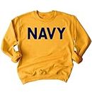 Promotion & Beyond Military Gear Navy Training PT Crewneck Sweatshirt, L, Gold