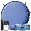 ZCWA Robot Vacuum Cleaner, Robotic Vacuum and Mop Combo Compatible with Alexa/WiFi/App, Self-Charging, 230ML Water Tank for Pet Hair, Hard Floors and Low Pile Carpet (Blue)