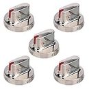 5 Pack DG64-00472A DG64-00347A Burner Knob Range Oven Dial Knobs replacement part Stainless Steel for Samsung FX510BGS FX710BGS NX58F5300SS NX58F5500SS Gas Range Replace 3447604 AP5949480 PS10058981
