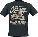 Fast N' Loud Officially Licensed Gas Monkey Garage Go Big Or Go Home Mens T-Shirt (Black), Small