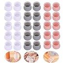 30PCS Silicone Chair Leg Floor Protectors Caps Chair Leg Caps |Round&Square 30-40mm/ 1.18-1.57inch Furniture Silicone Protection Cover for Furniture and Hardwood Floors Caps(White+Gray+Pink)