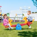 Kids Seesaw Safe Teeter Totter 2 Seats w/ Easy-Grip Handles Indoor Outdoor