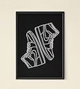 AD INFINITUM® Sneaker Lovers Wall Poster | 300 GSM Paper, 13x19 Inches (AIR JORDAN 1_Outline, Framed_Black)