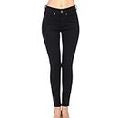 Little Vintage Girls Wax Women's Jeans Butt I Love You Push-Up Ankle Length Skinny Whiskers 1 Button 28" Inseam Black