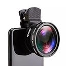 Supreno 0.45X Wide Angle Lens + Macro Lens, 2 in 1 Clip On Cell Phone Camera Lens Kit Compatible for All Smartphones Black
