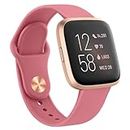 Tobfit Silicone Band for Fitbit Versa 2 Fitness Tracker, Soft Quick-Release Sport Strap for Fitbit Versa SE Fitness Tracker (Watch Not Included), Wristband with Metal Buckle for Men Women(Coral Red)