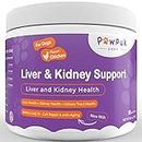 PawPuk Paws Liver & Kidney Vitamins Supplements for Dogs, SAM-E & Silymarin - Liver Function, NMN & CoQ10 - Anti-Aging, Rehmannia & Rhubarb - Natural Herbal Kidney Support, Cranberry - UT Health