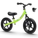 TheCroco Lightweight Balance Bike Basic for Toddlers and Kids… (Green, Basic Model (Steel 6lbs))