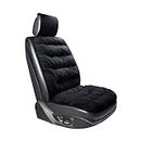 CGEAMDY Cushioned Car Seat Cover, Warm Short Plush Seat Cushion for Front Rear Pad, Soft Fuzzy Seat Protector for Winter, Auto Interior Women Men Accessories, for Vehicles, SUV, Truck (Black)