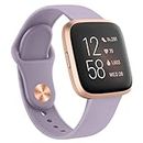 Tobfit Silicone Band for Fitbit Versa 2 Fitness Tracker, Soft Quick-Release Sport Strap for Fitbit Versa SE Fitness Tracker (Watch Not Included), Wristband with Metal Buckle for Men Women(Taro Purple)