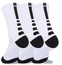 Disile Elite Basketball Socks, Cushioned Dri-Fit Athletic Crew Socks - Thick Sports Socks for Men & Women
