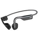 Shokz (AfterShokz) OpenMove - Open-Ear Bluetooth Sport Headphones - Bone Conduction Wireless Earphones - Sweatproof for Running and Workouts, with Sticker Pack (Grey)