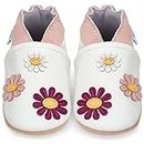 Soft Leather Baby Shoes with Suede Soles - Toddler Shoes - Infant Shoes - Pre Walker Shoes - Crib Shoes - Daisies 6-12 Months