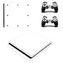 Morbuy PS4 Slim Vinyl Skin Full Body Cover Sticker Decal For Sony Playstation 4 Slim Console & 2 Dualshock Controller (Only White)