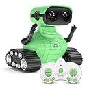 ALLCELE Roboter Kinder Spielzeug, Wiederaufladbares Ferngesteuertes Roboter Spielzeug mit LED-Augen Musik und Interessanten Geräuschen für ab 3 4 5 6 7 8 Jahre Jungen und Mädchen Geschenk -grün