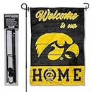 Hawkeyes Welcome to our Home Garden Flag with Stand Holder