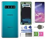 Galaxy S10 Back Cover Glass Housing Door Replacement with Camera Lens and Frame +Tape Parts for Samsung Galaxy S10 S 10 SM-G973F/DS +Screen Protector +Tool (Prism Green)