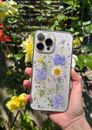 Kawaii cute boheme phone case dried flower - resin hippie-pinterst-aesthetic