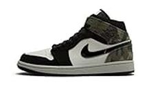 Jordan Men's Shoes Nike Air 1 Mid Camo CW5490-001, Black/White-camo, 10