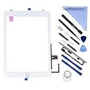 New Touch Screen Digitizer Repair Kit for iPad 9.7" 2018 iPad 6 6th Gen A1893 A1954 Touch Screen Digitizer with Home Button,(Not Include LCD) +Pre-Installed Adhesive + Tools (White)