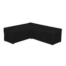 Linkool Outdoor Furniture Covers Patio Sectional Couch Protector Waterproof V Shaped Black Small Size 85x34x30H Inches