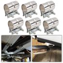 6PCS 2.5" Stainless Exhaust Band Clamp Step Lap Joint for Catback Muffler Pipe