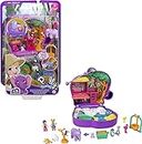 Polly Pocket Elephant Adventure Compact, Animal Theme with Micro Polly & Bella Dolls, 5 Reveals & 12 Related Accessories, Pop & Swap Feature, Great Gift for Ages 4 Years Old & Up​