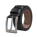 TEAMMAO Mens Belt Retro Waist Belt Big and Tall 34"-64" Casual Work Jeans Leather Belts 1.49 Inch Wide Plus Size Black Belt.(Black,Waist:46"-48")