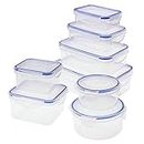 Food Storage Containers with Lids Airtight, Plastic Food Container Set, SIKITUT Airtight Storage Containers(8 Pack) for Home, Kitchen, Leak Proof, BPA-Free