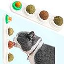 STARROAD-TIM Catnip Balls Catnip Toy for Cats Rotatable Edible Balls Natural Healthy Self-Adhesive Catnip Edible Balls (Blanc)