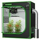 VIVOSUN 30"x18"x36" Mylar Hydroponic Grow Tent with Observation Window and Floor Tray for Indoor Plant Growing
