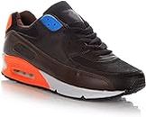 Mens Shock Absorbing Running Trainers Jogging Gym Fitness Trainer New Shoes (9 UK, Black/Orange)