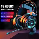 Gaming Headset Headphones For Xbox One PS4 PS5 Switch PC 3.5mm w/ Microphone LED