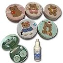 Soft Eye Cartoon kit Anti Becteria Multicolour Contact Lens Containers | Case Kit Storage Box/Holder Travel Lens Case. - 1 Pc with Lens Solution 30ml