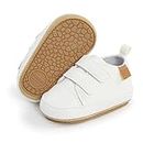 Neband Baby Shoes 0-6 Months Infant Toddler Boys Girls Sneakers Anti-Slip Sole Baby Walking Shoes Lace-up Canvas Sneakers Soft PU Leather Moccasins Shoes Fashion Casual Pre-Walkers