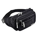 oxpecker Waist Pack Bag Rain Cover, Waterproof Fanny Pack Men&Women, Workout Traveling Casual Running Hiking Cycling, Hip Bum Bag Adjustable Strap Outdoors, Black.