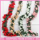 2.4m Artificial Silk Rose Flowers Fake Vine Ivy Hanging Garland Floral Wedding