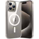 Funda protectora magnética transparente MagSafe para Apple iPhone 14 15 12 13 Pro 14 Max SE XR