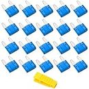 Bolatus 20Pcs Car Fuses 15A Mini Blade Fuses Automotive Replacement Fuse for Caravan Motorcycle Truck RV + Fuse Puller