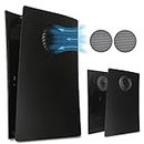 PS5 Faceplate with Cooling Vents and Dust Filter for Digital Edition DOBEWINGDELOU PS5 Face Plate Console Cover Replacement Side Plate Shell Dustproof Accessories ABS Case Black