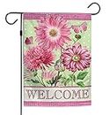 WinCraft 12.5 x 18 inch 2-sided Design Pink Chrysanthemum Butterfly Lawn Welcome Garden Flag Banner