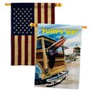 Breeze Decor Beach Wagon 2-Sided Polyester 40 H x 28 W House Flag in Black/Blue/Brown | 40 H x 28 W in | Wayfair BD-SU-HP-106068-IP-BOAA-D-US13-SB