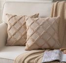 Pack of 2 Plush Short Wool Velvet Decorative Throw Pillow Covers 18 x 18 Inch