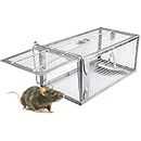 PIXESTT Humane Mouse Trap, Rat Cage Trap Suitable for Capturing Mice or Hamsters Alive, Friendly Small Animal Humane Live Cage Rat - 11.2'' X 5.5'' X 5''