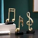 CINY 3pcs Music Note Ornament Musical Sculpture Statue Music Clef, Music Decor, Resin Music Sculpture Set for Home Piano Gifts Souvenirs Gift Resin, Gold
